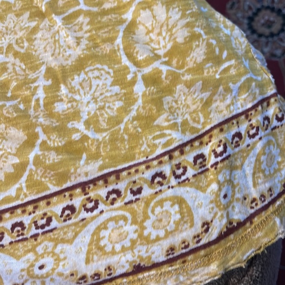 Free People yellow floral sleeveless top shirt size large - Picture 3 of 8